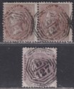 Click for more photos and details India used Burma 1856-60 QV 1a Pair, 8p Used with Moulmein B/127 Postmark