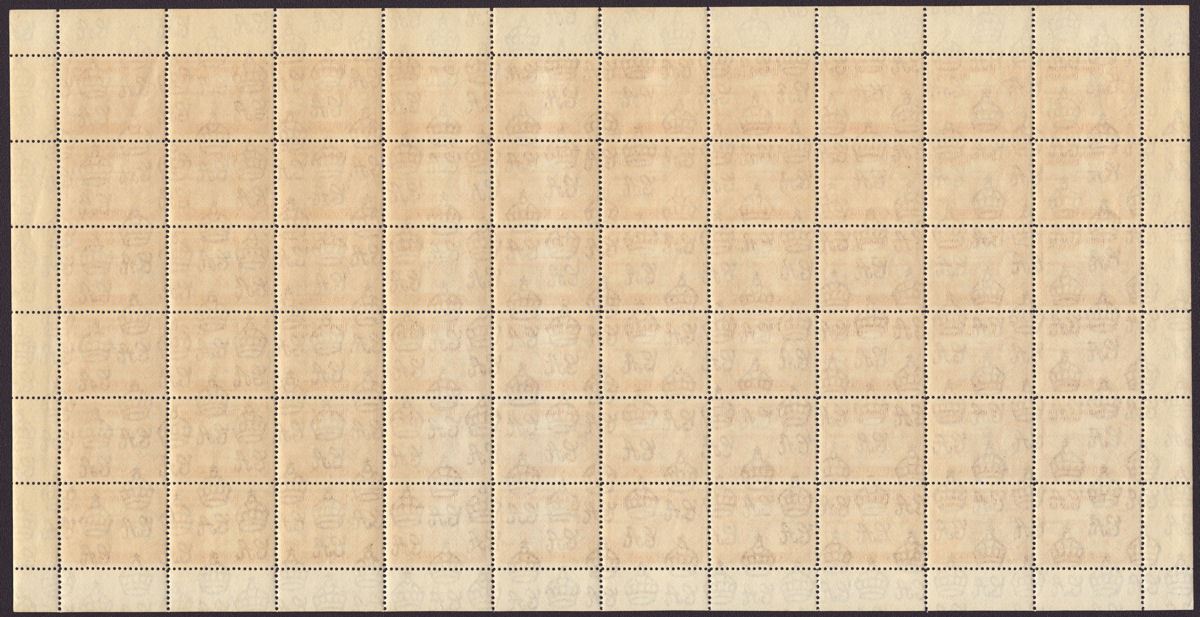 Turks and Caicos Islands 1945 KGVI 6d Sepia Full Sheet of 60 Mint SG201a