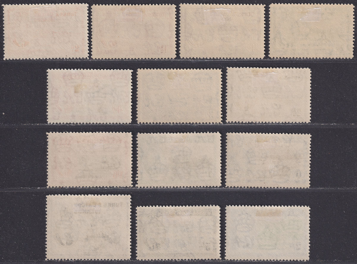 Turks and Caicos Islands 1950 KGVI Set Mint SG221-233 cat £90