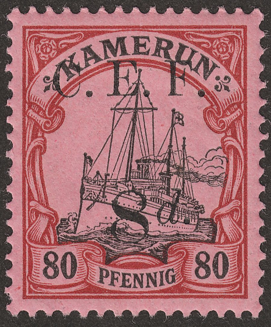British Cameroon 1915 Kamerun CEF Overprint 8d on 80pf Mint SG B9