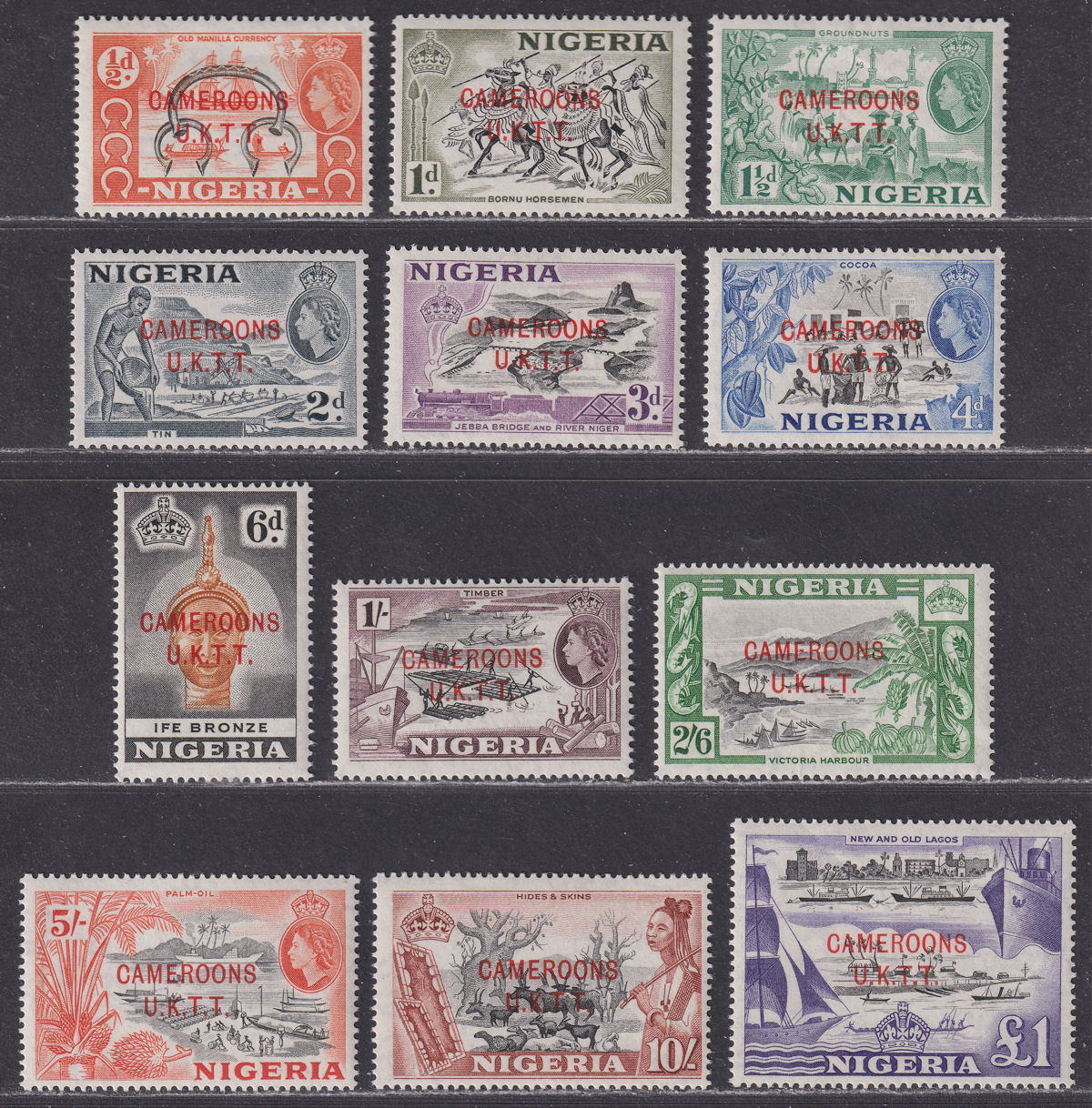 Cameroons Trust Territory 1960 QEII UKTT Overprint Set Mint SG T1-T12 cat £35