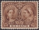 Click for more photos and details Canada 1897 QV Jubilee 6c Brown Mint SG129 cat £140 with gum loss