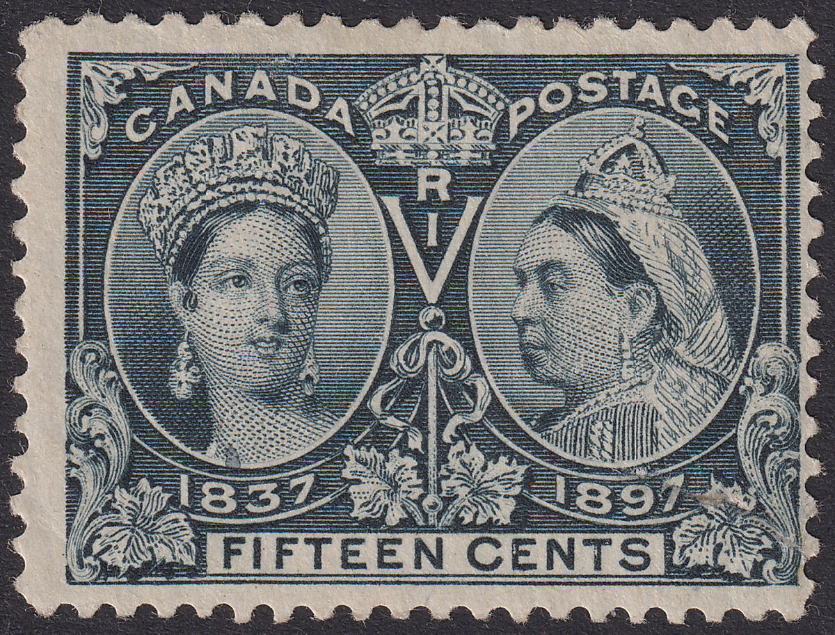 Canada 1897 QV Jubilee 15c Slate Mint SG132 cat £140 with closed TEAR