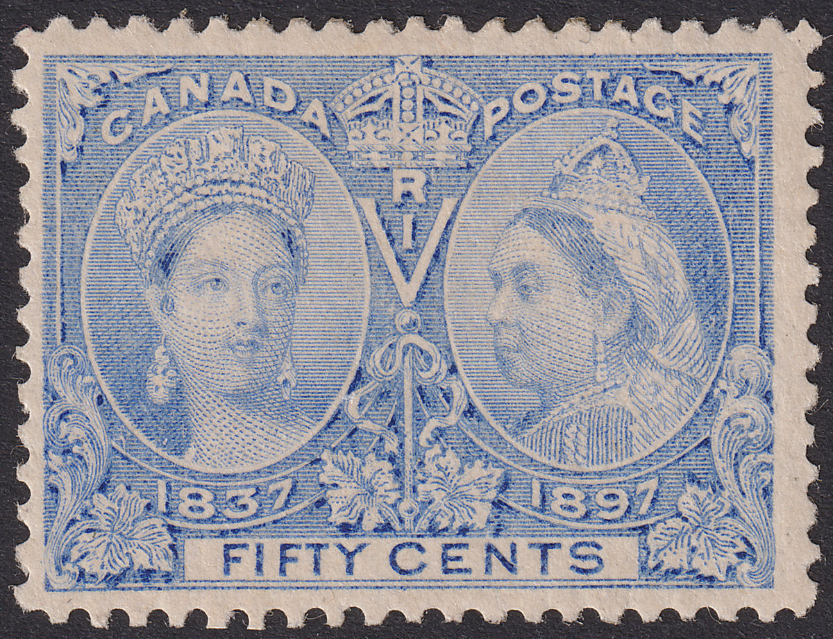 Canada 1897 QV Jubilee 50c Pale Ultramarine Mint SG134 cat £190