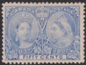 Click for more photos and details Canada 1897 QV Jubilee 50c Pale Ultramarine Mint SG134 cat £190