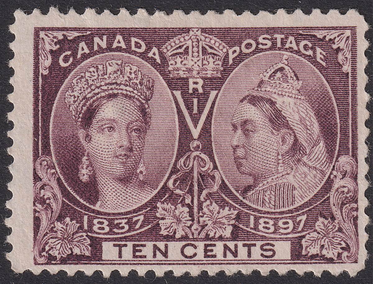 Canada 1897 QV Jubilee 10c Purple Mint SG131 cat £100 with small thin