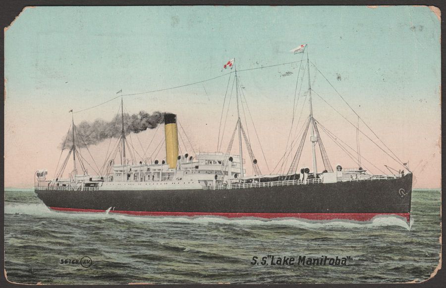 Canada 1913 KGV  2c Postcard SS Lake Manitoba Used to UK Quebec Expo postmark