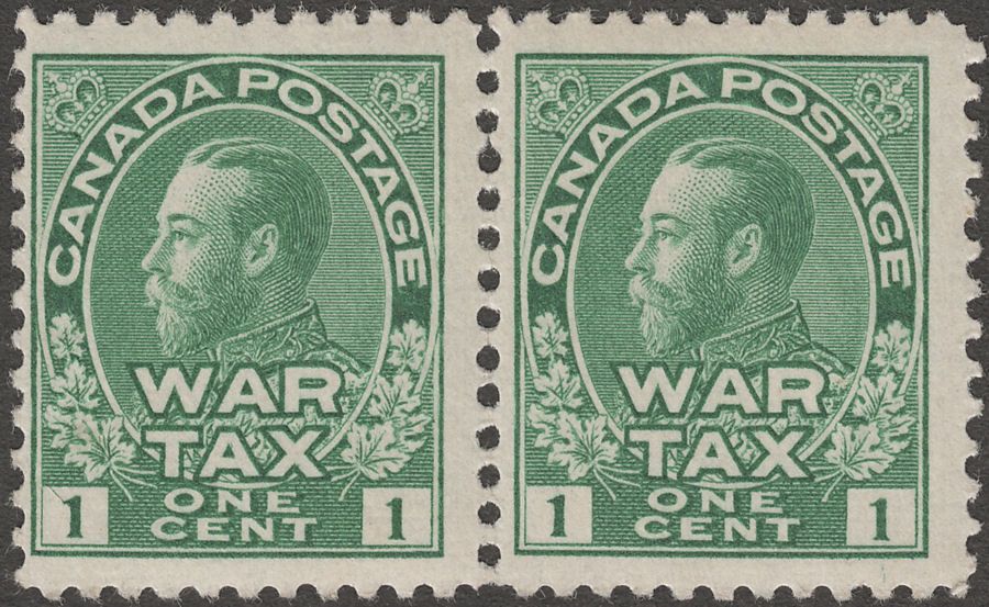 Canada 1915 KGV 1c War Tax Pair Mint SG228