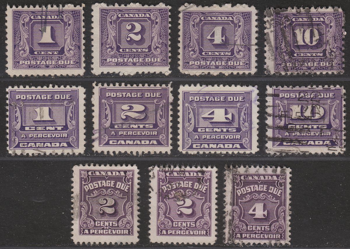 Canada 1930-35 King George V Postage Due Selection to 10c Used