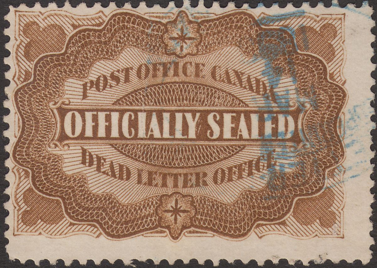 Canada 1879 QV Offically Sealed Dead Letter Office Label Used Unitrade OX1