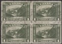 Click for more photos and details Canada 1930 KGV Mount Edith Cavell $1 Olive-Green Block of 4 Used SG303 cat £160