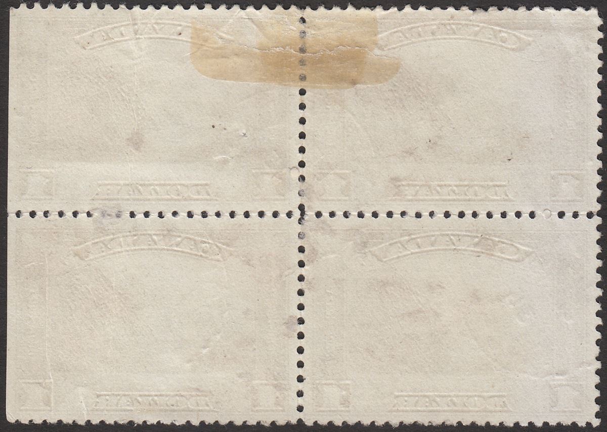 Canada 1930 KGV Mount Edith Cavell $1 Olive-Green Block of 4 Used SG303 cat £160