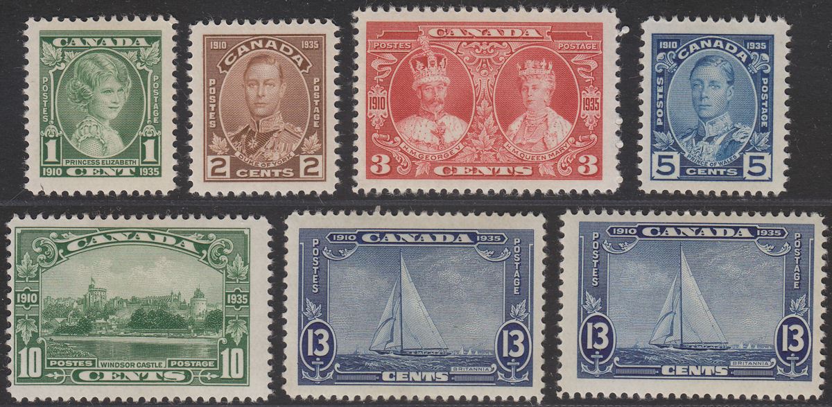 Canada 1935 KGV Silver Jubilee Set Mint SG335-340 cat £40+
