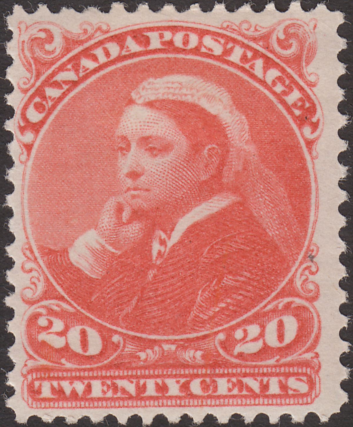 Canada 1893 QV Widow Weeds 20c Vermilion Mint SG115 cat £300