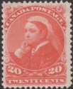 Click for more photos and details Canada 1893 QV Widow Weeds 20c Vermilion Mint SG115 cat £300