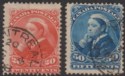 Click for more photos and details Canada 1893 QV Widow Weeds 20c Vermilion, 50c Blue Used SG115-116 cat £135
