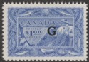 Click for more photos and details Canada 1951 KGVI Government G Overprint $1 Ultramarine Mint SG O192
