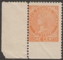 Prince Edward Island 1872 QV 1c Orange Imperf to Bottom Margin Mint SG34 var