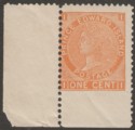 Click for more photos and details Prince Edward Island 1872 QV 1c Orange Imperf to Bottom Margin Mint SG34 var