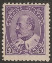 Click for more photos and details Canada 1908 KEVII 50c Deep Violet Mint SG187 cat £500