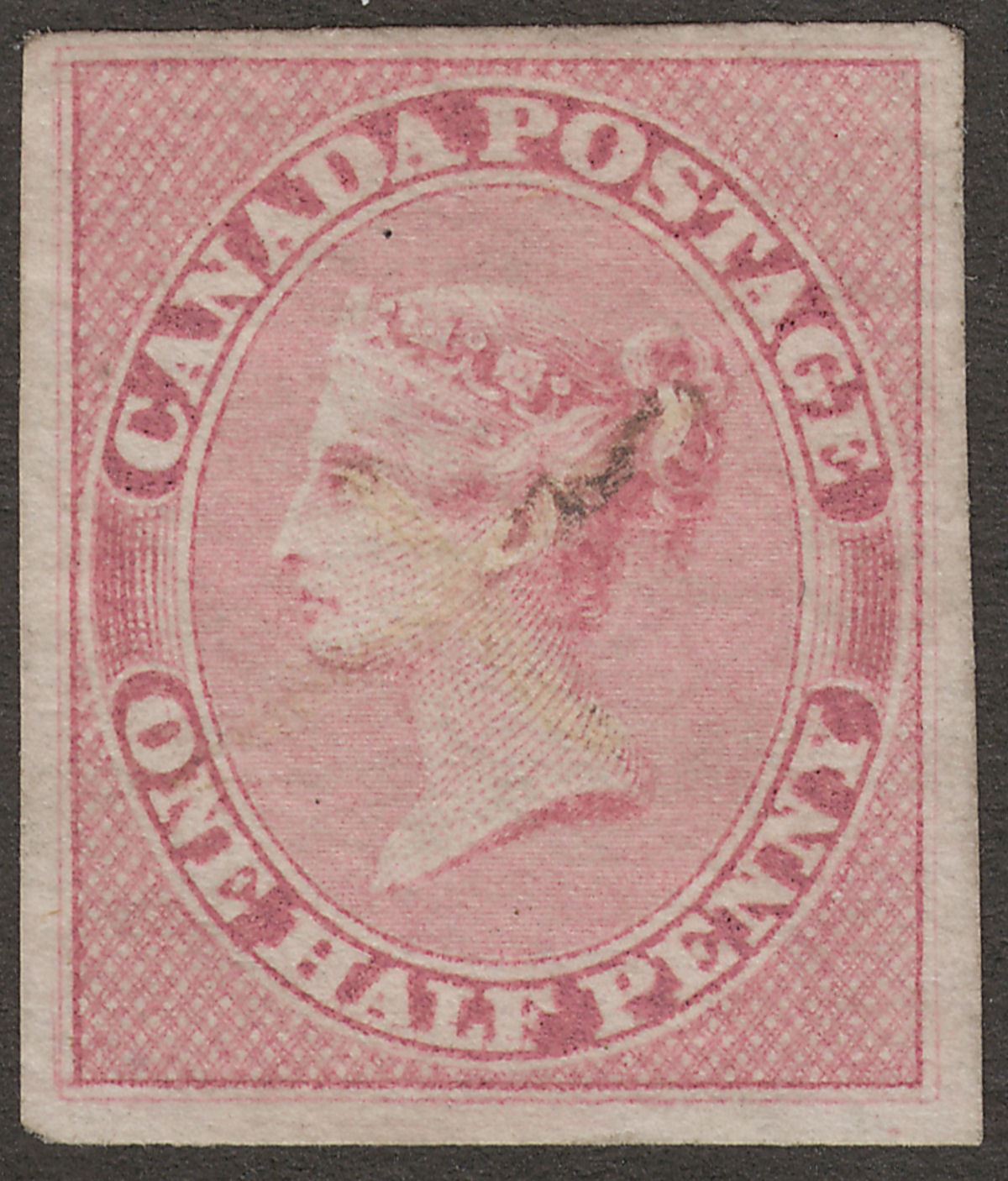 Canada Colony 1857 Queen Victoria ½d Rose Used with cleaned ink cancel SG17