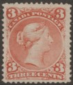 Click for more photos and details Canada 1868 QV Large Queen 3c Brown-Red Mint SG58 cat £1300