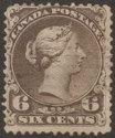Click for more photos and details Canada 1868 QV Large Queen 6c Blackish Brown Used SG50 cat £170 thin paper