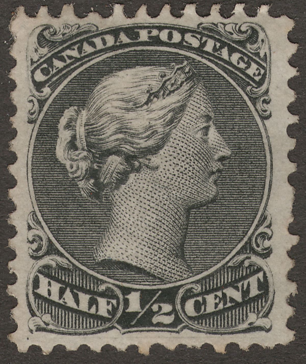 Canada 1873 QV Queen ½c Black perf 11½x12 Mint SG62 cat £110