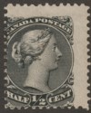 Click for more photos and details Canada 1873 QV Queen ½c Black perf 11½x12 Mint SG62 cat £110 mis perfed
