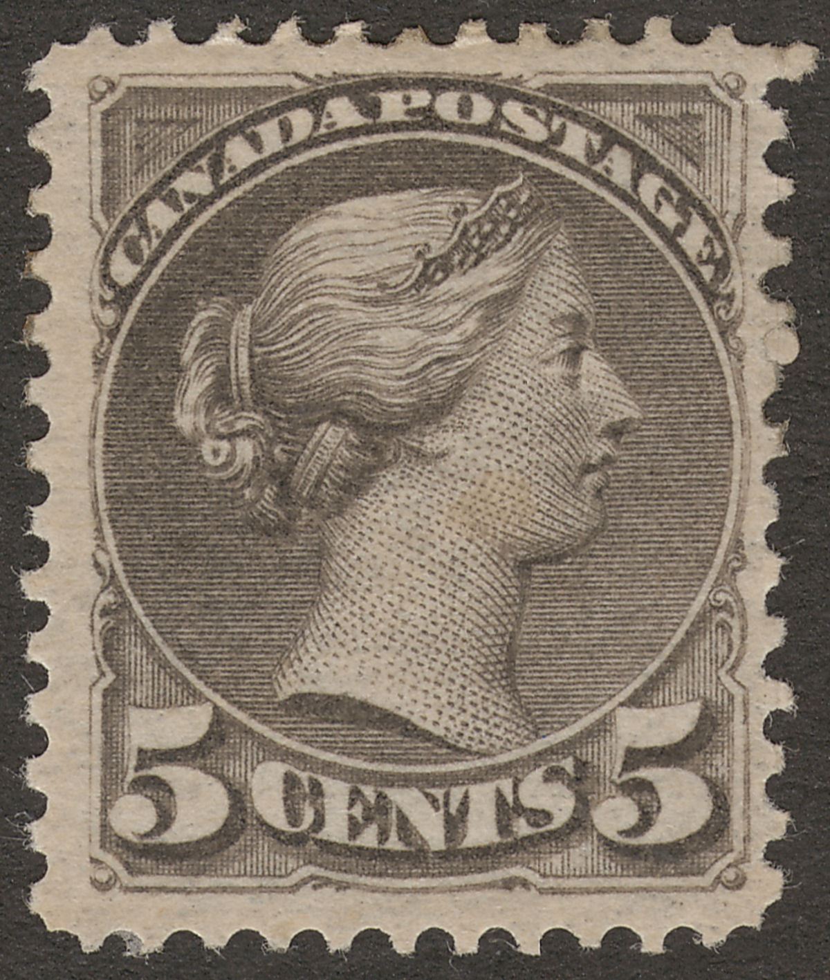 Canada 1889 QV Small Queen 5c Brownish Grey Mint SG106 cat £110