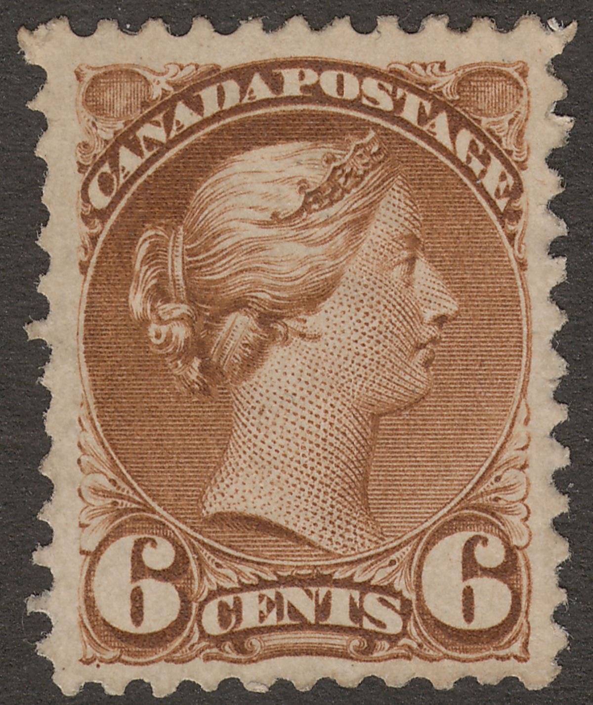 Canada 1873 QV Small Queen 6c Yellowish Brown perf 11½x12 Mint SG98 cat £550