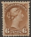 Click for more photos and details Canada 1873 QV Small Queen 6c Yellowish Brown perf 11½x12 Mint SG98 cat £550