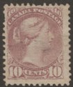 Click for more photos and details Canada 1876 QV Small Queen 10c Pale Lilac-Magenta? Mint* SG87 cat £700 sh perfs