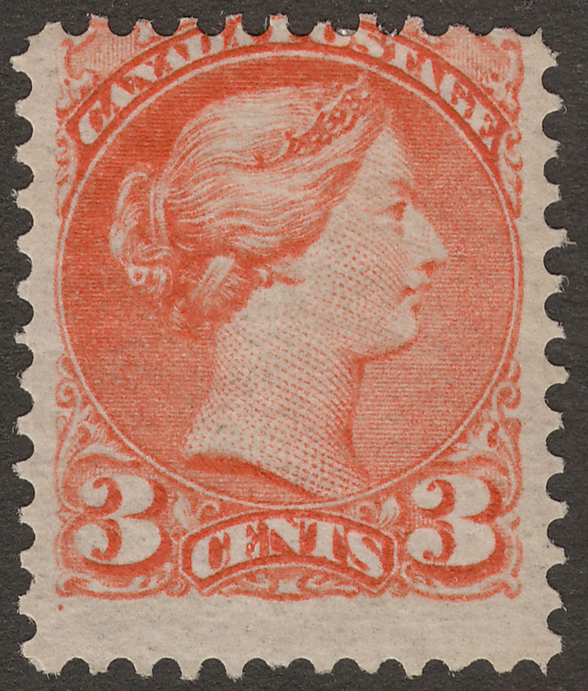 Canada 1876 QV Small Queen 3c Orange-Red Mint SG83 cat £75