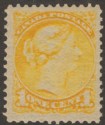 Click for more photos and details Canada 1878 QV Small Queen 1c Bright Yellow UM Mint SG75 cat £50 MNH