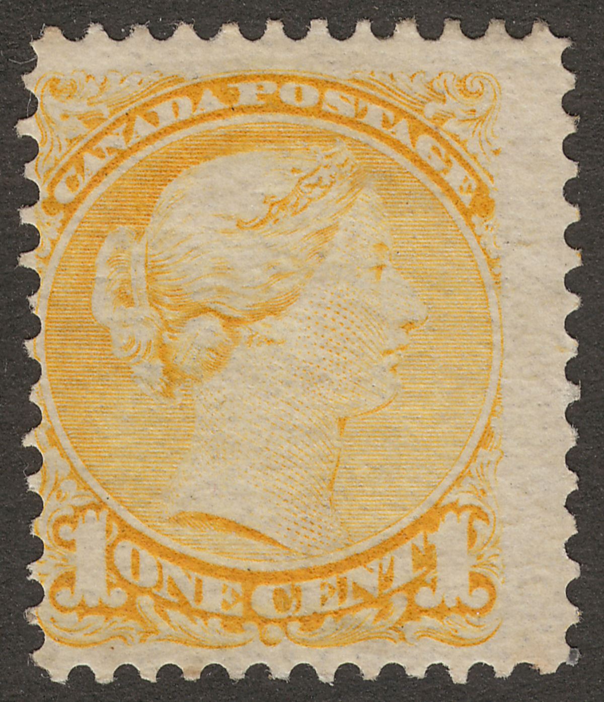 Canada 1877 QV Small Queen 1c Pale Dull Yellow Mint SG74 cat £65