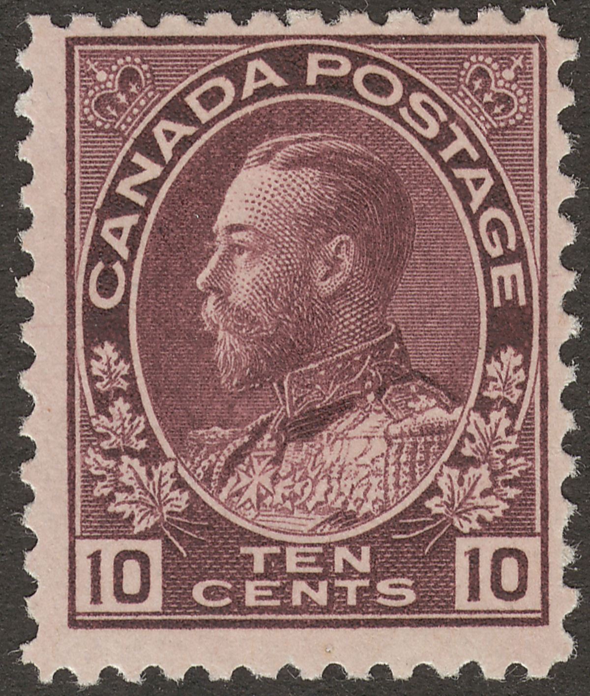 Canada 1912 King George V 10c Reddish Purple Mint SG211 cat £140