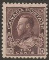 Click for more photos and details Canada 1912 King George V 10c Brownish Purple Mint SG210 cat £100