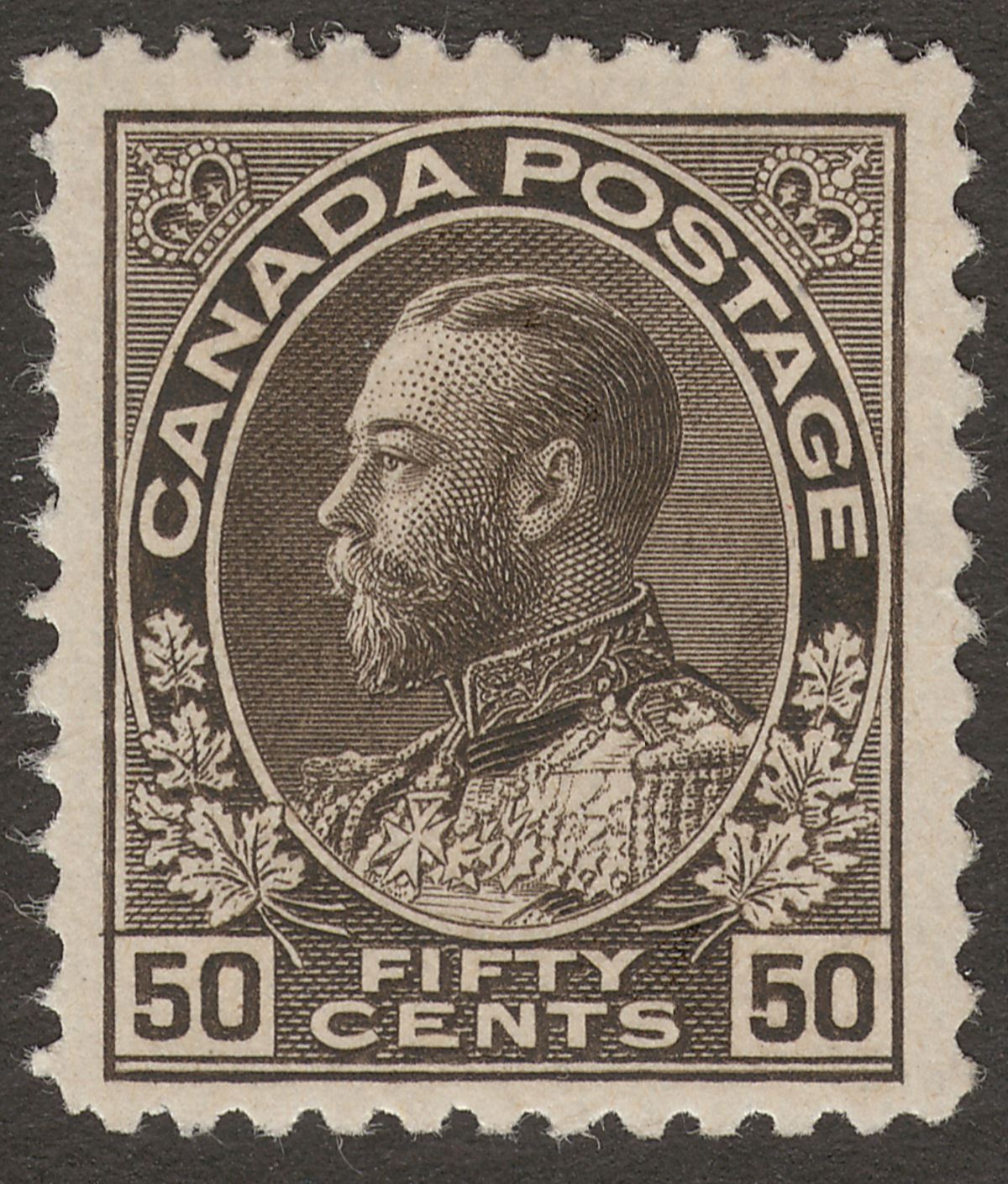 Canada 1912 King George V 50c Grey-Black Mint SG214 cat £140