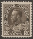 Click for more photos and details Canada 1912 King George V 50c Grey-Black Mint SG214 cat £140