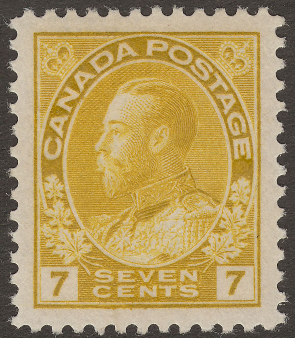 Canada 1916 King George V 7c Yellow-Ochre Mint SG209 cat £27