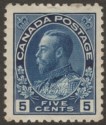 Click for more photos and details Canada 1912 King George V 5c Deep Blue Mint SG205b cat £70 faults