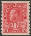 Click for more photos and details Canada 1916 KGV Tax 2c+1c Rose-Red imperf x perf 8 Die I Mint SG234 cat £70