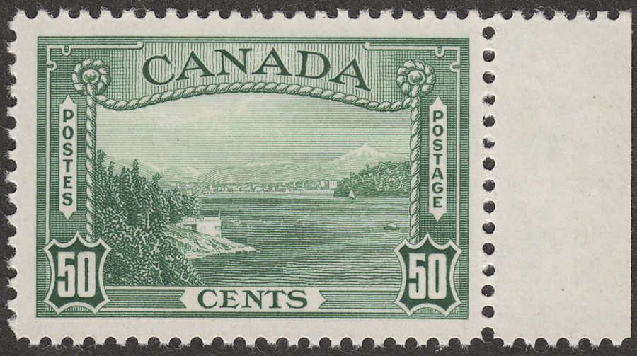 Canada 1938 KGVI Harbour 50c Green Mint SG366