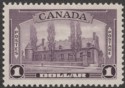 Click for more photos and details Canada 1938 KGVI Chateau $1 Violet Mint SG367