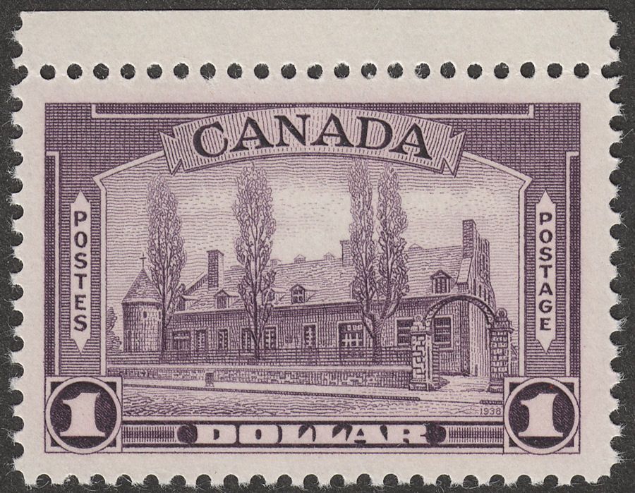 Canada 1938 KGVI Chateau $1 Aniline Violet Mint SG367var