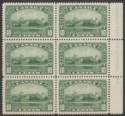 Canada 1935 KGV Silver Jubilee Castle 10c Green Plate 2 Block of 6 Mint SG339