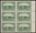 Click for more photos and details Canada 1935 KGV Silver Jubilee Castle 10c Green Plate 2 Block of 6 Mint SG339