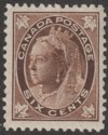 Click for more photos and details Canada 1897 QV 6c Brown Mint SG147