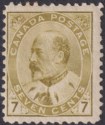 Click for more photos and details Canada 1912 King Edward VII 7c Straw Mint SG181a cat £120